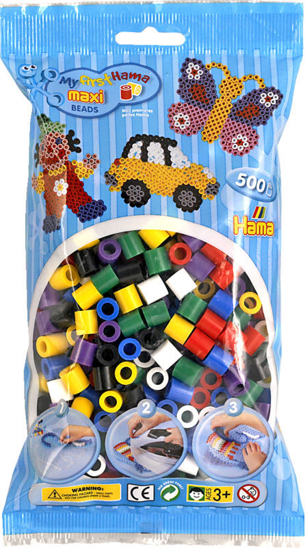 Hama maxi perler 500 stk mix 00