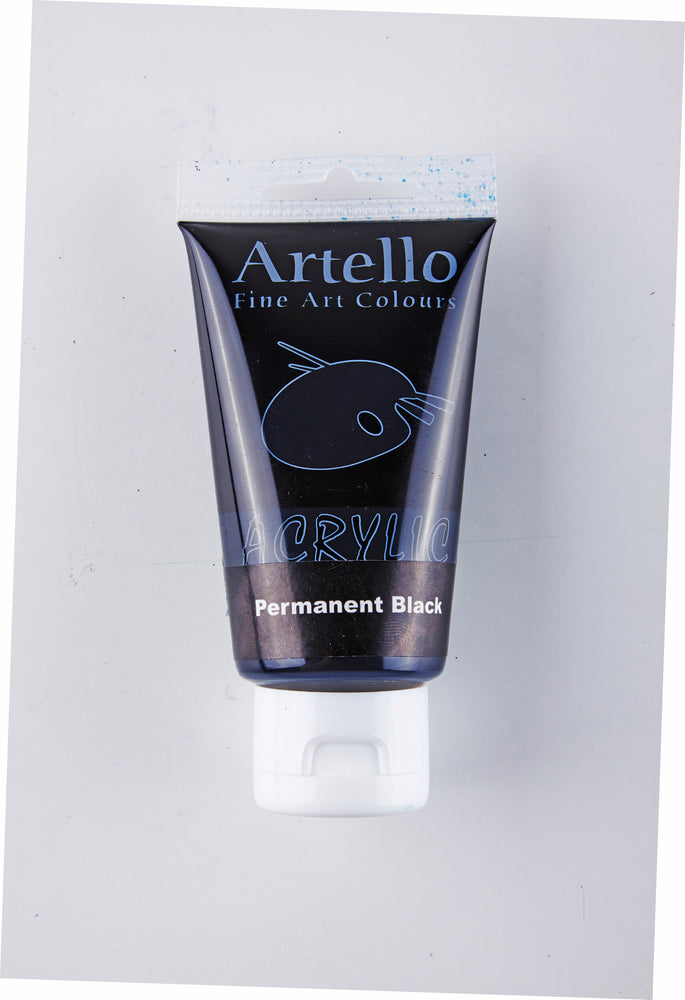 Akrylmaling Artello sort permanent 75ml