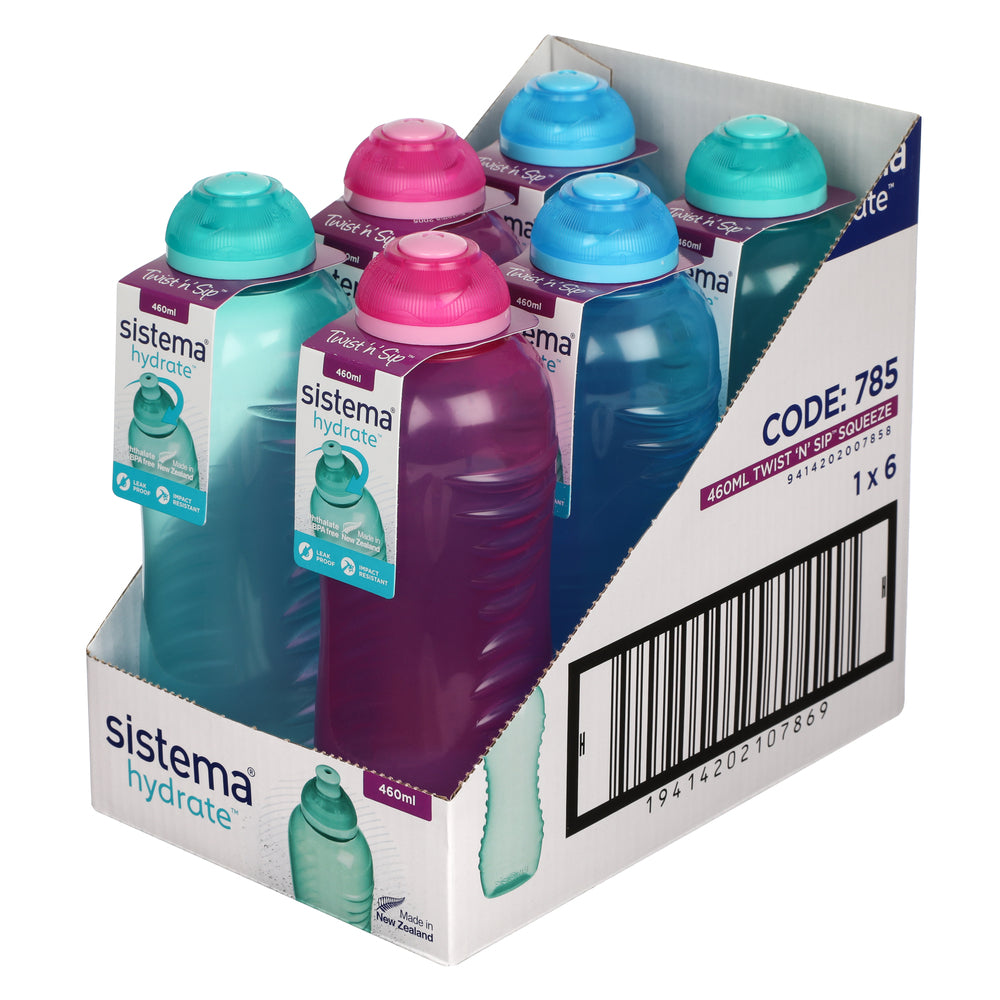 Drikkeflaske Sistema 460ml twist n' sip ass