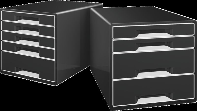 SKUFFEKABINET LEITZ 4-SKUFFER SORT
