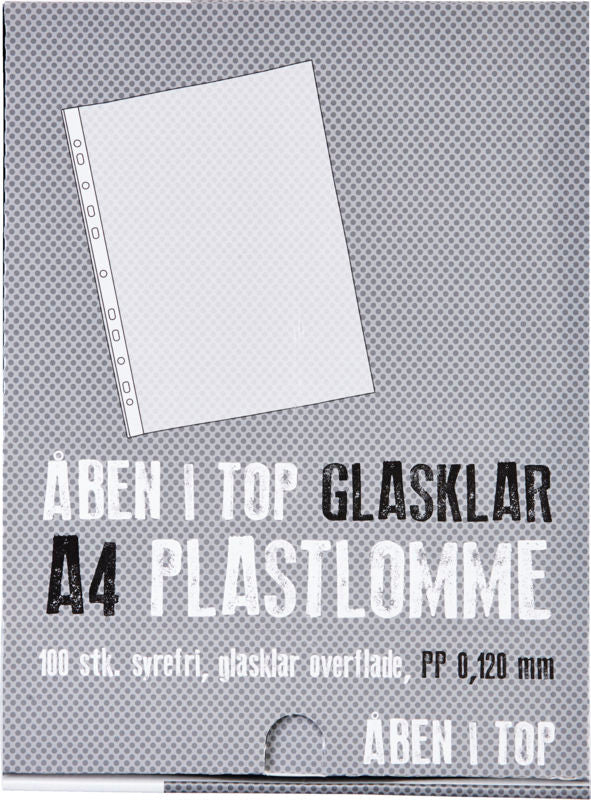 Plastlomme premium glasklar A4 0,12mm 100stk