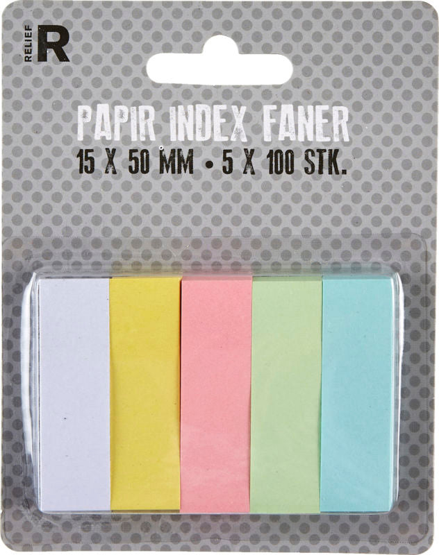 Index faner papir pastel 5 x 100stk