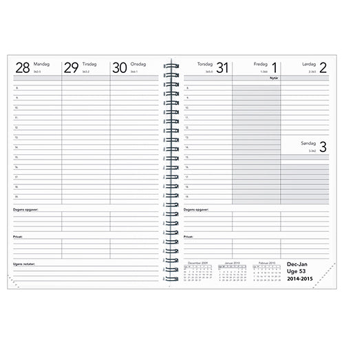 BASIC A5 UGEKALENDER GRÅ 2018 MAYLAND