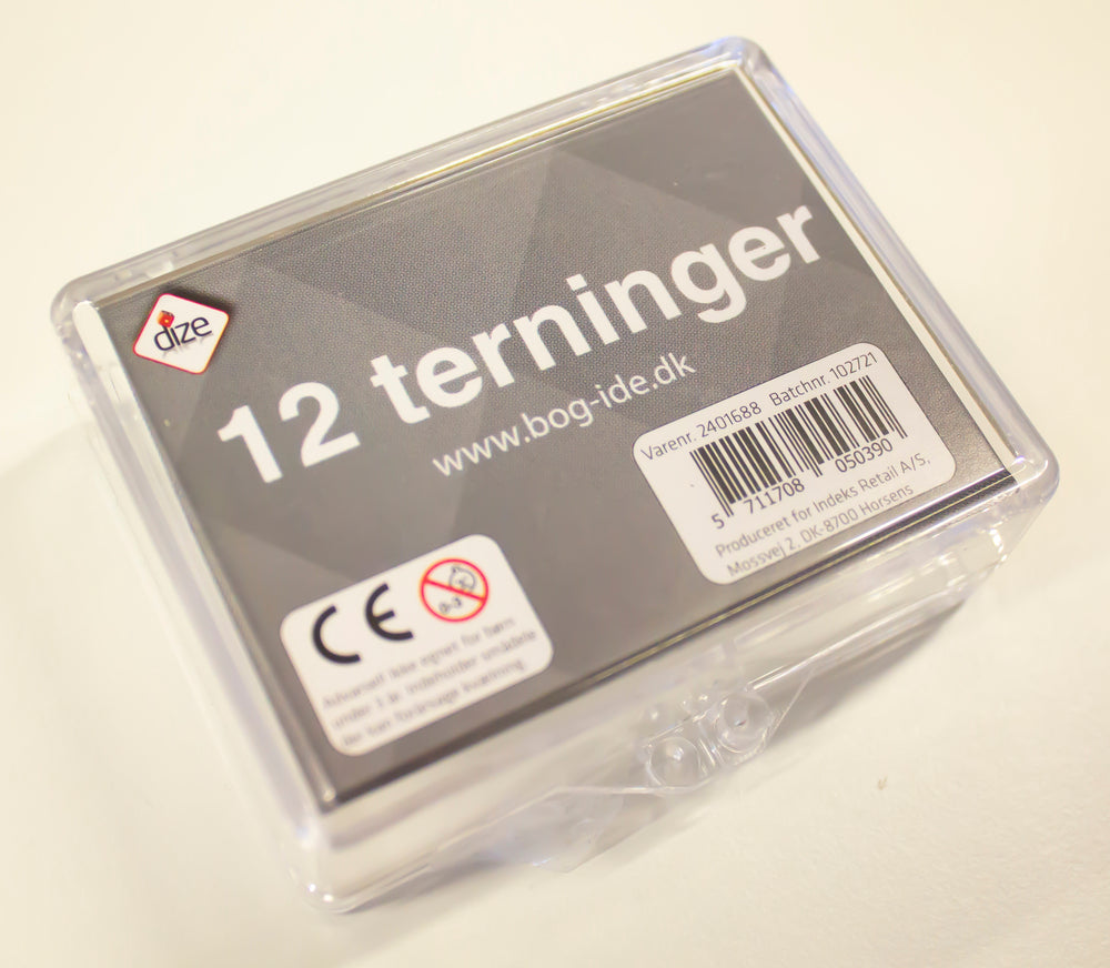 Terninger 12 stk. i æske