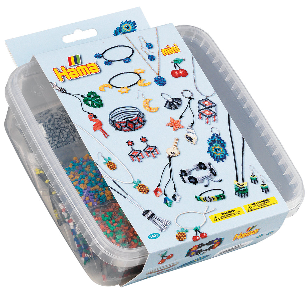 Hama mini perler og stiftplader i bøtte