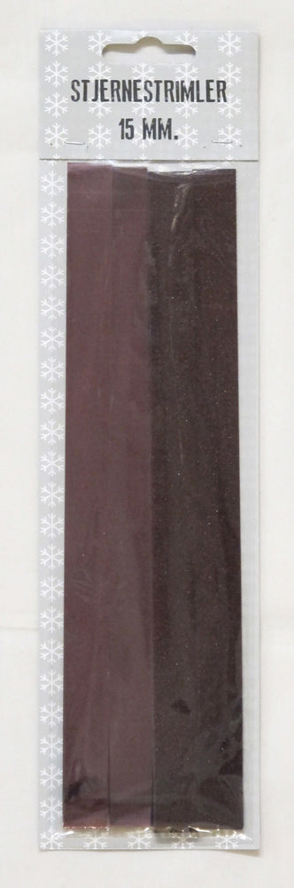STJERNESTRIMLER GLITTER/METALLIC BORDEAUX 15 MM 24 STK