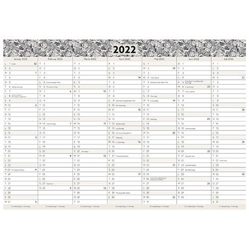 KALENDER KÆMPE 21/22 MAYLAND 2X7 MDR. PAPIR RØR
