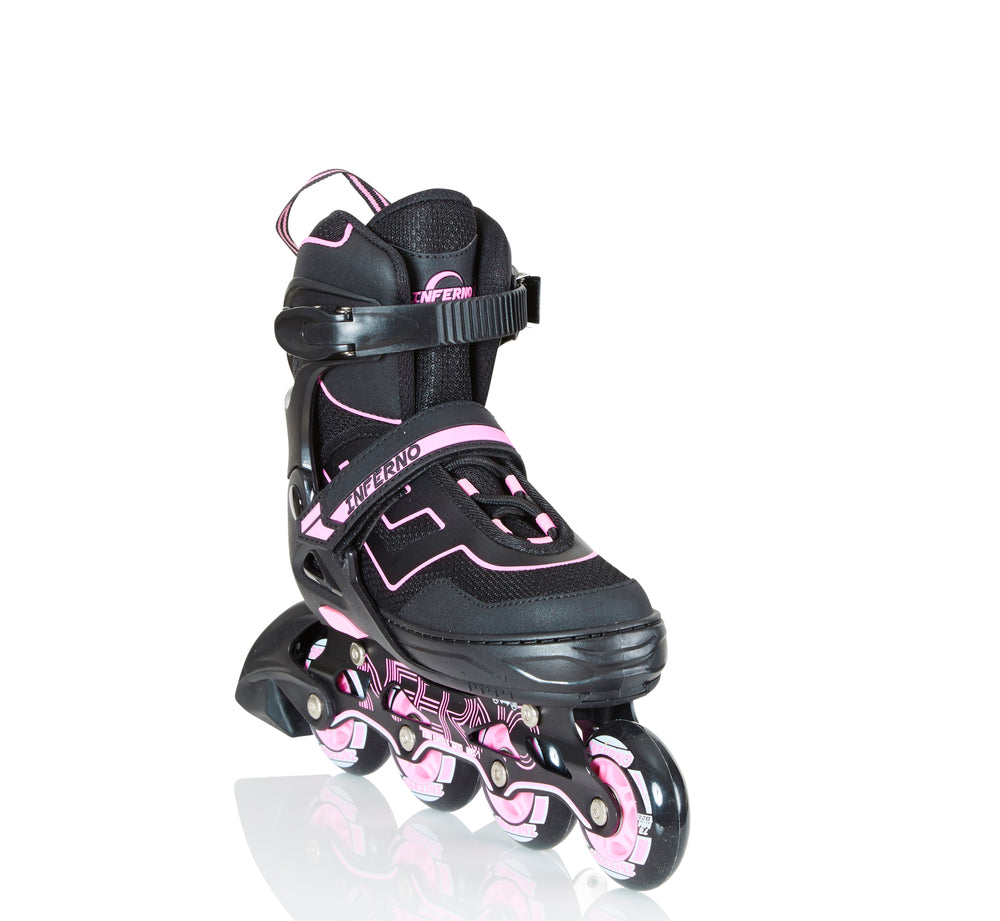 Inferno inliner rulleskøjte pink justerbar 31-34