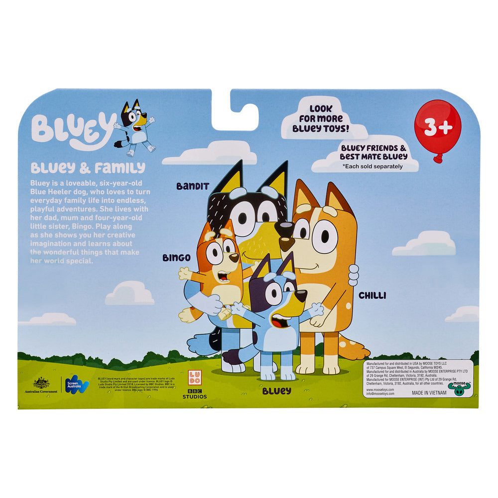 Bluey, 4 pk. Figurer, Bluey familien