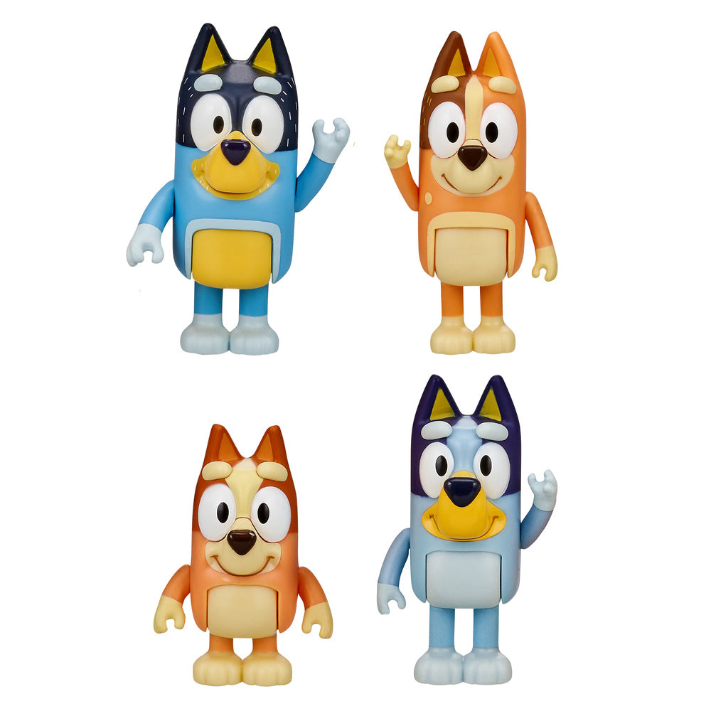 Bluey, 4 pk. Figurer, Bluey familien