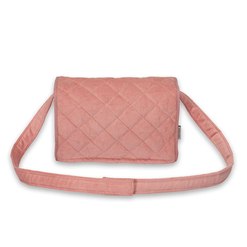 Pusletaske i fløjl, rosa