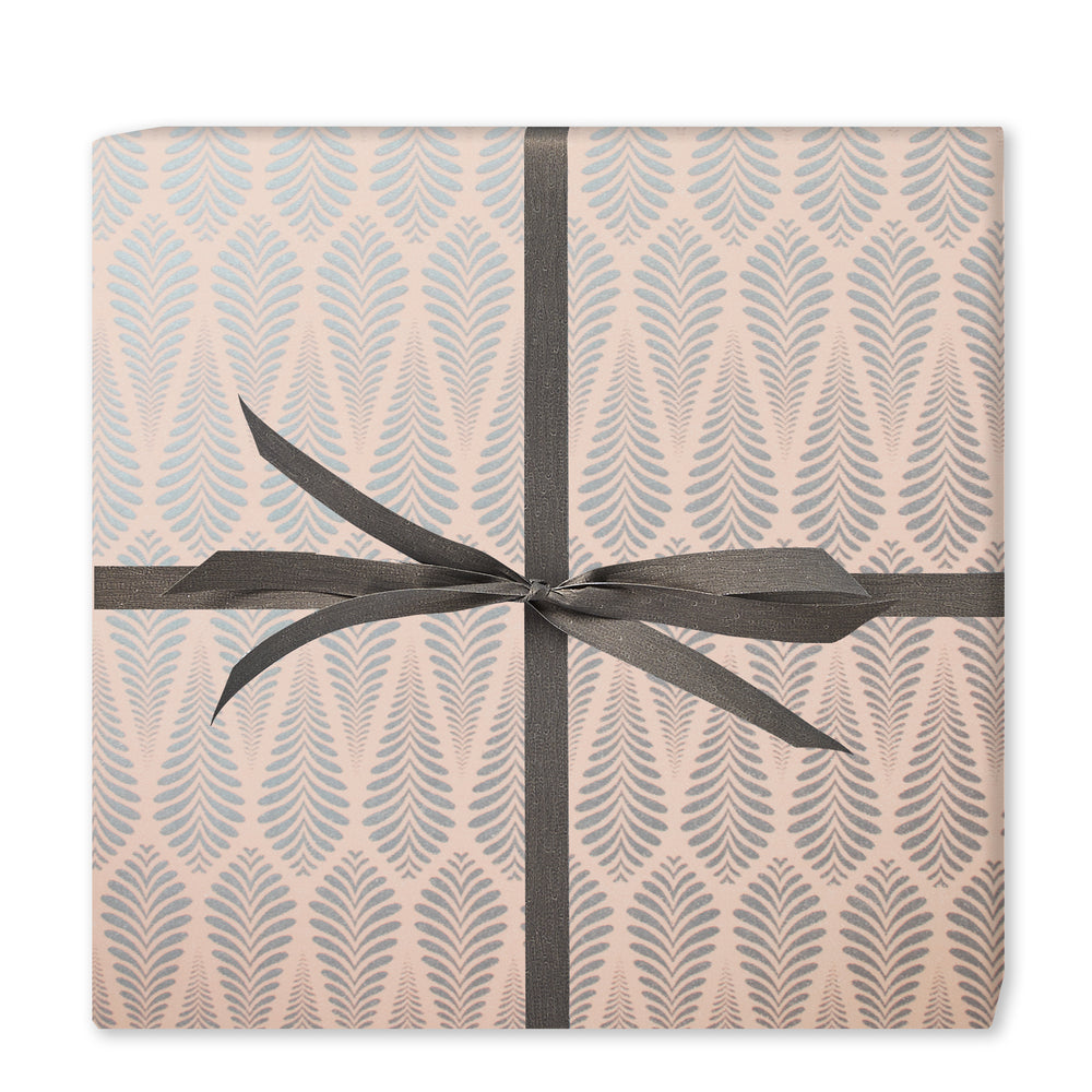 Økonom gavepapir retro feathers, champagne 38cmx150m