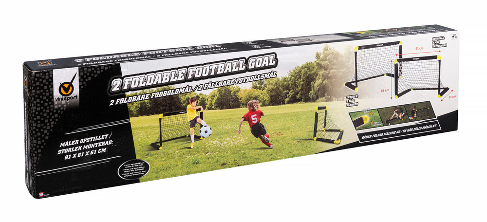 2 FOLDBARE FODBOLDMÅL INKL PLØKKER
