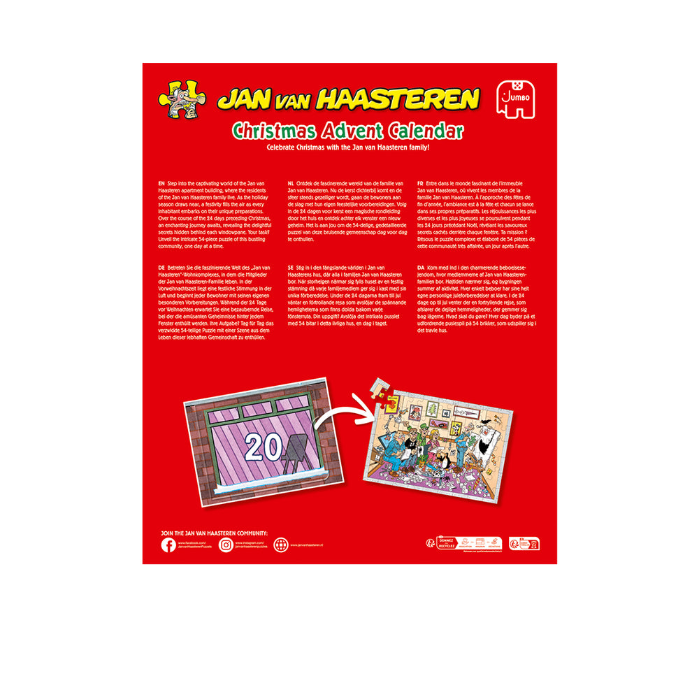 Puslespil JvH Julekalender 1-24 54 brikker pr. låge