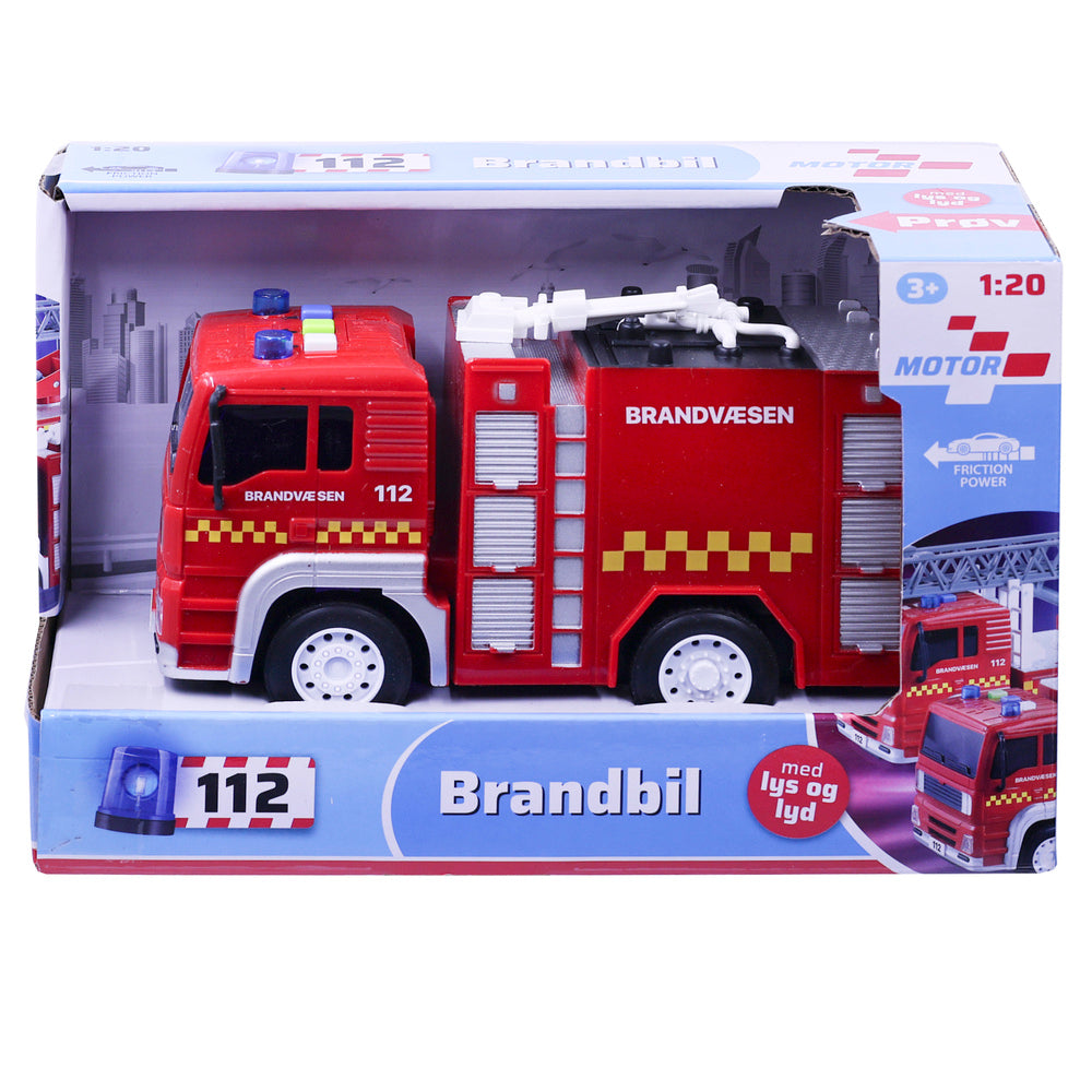 Brandbil med lys og lyd 18 cm ass