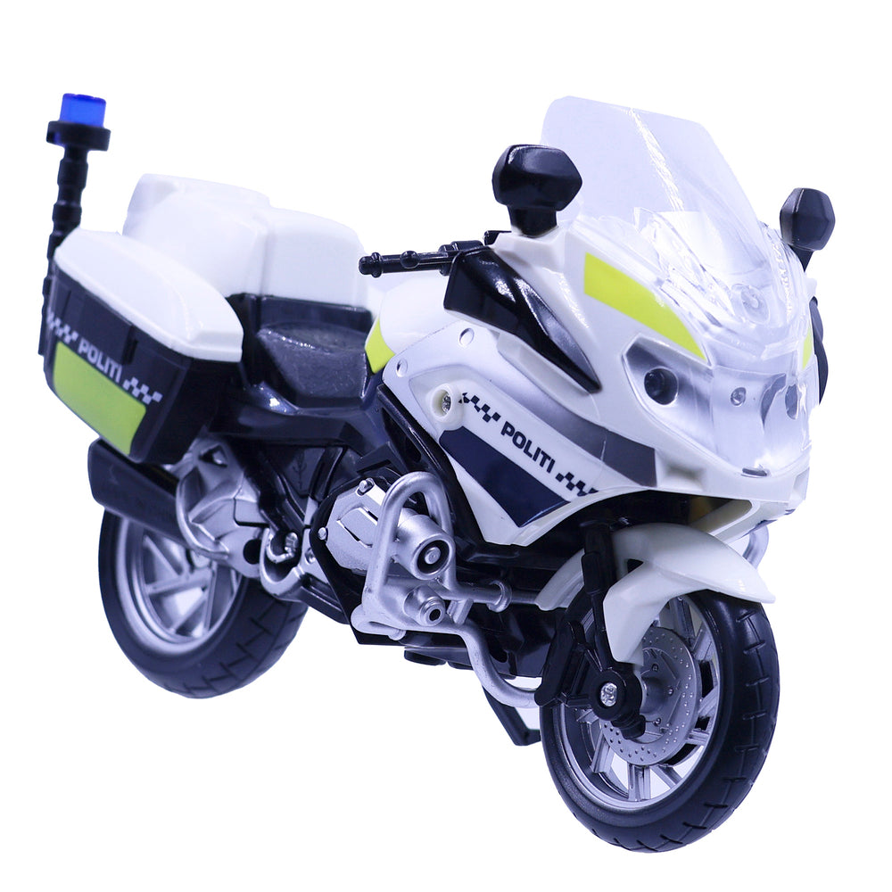 Politimotorcykel med lys og lyd 18 cm