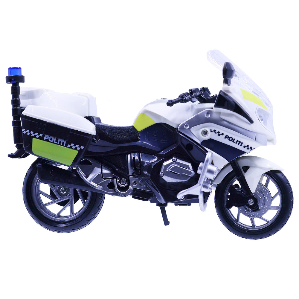 Politimotorcykel med lys og lyd 18 cm
