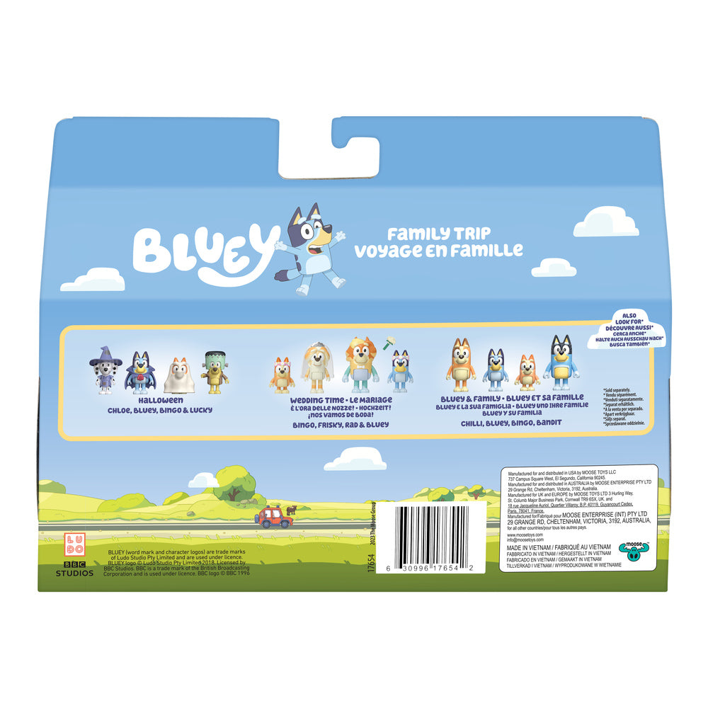 BLUEY Holiday Figure 4-pak Familetur