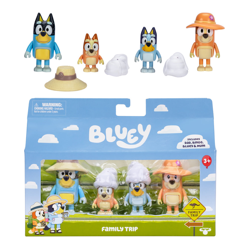 BLUEY Holiday Figure 4-pak Familetur