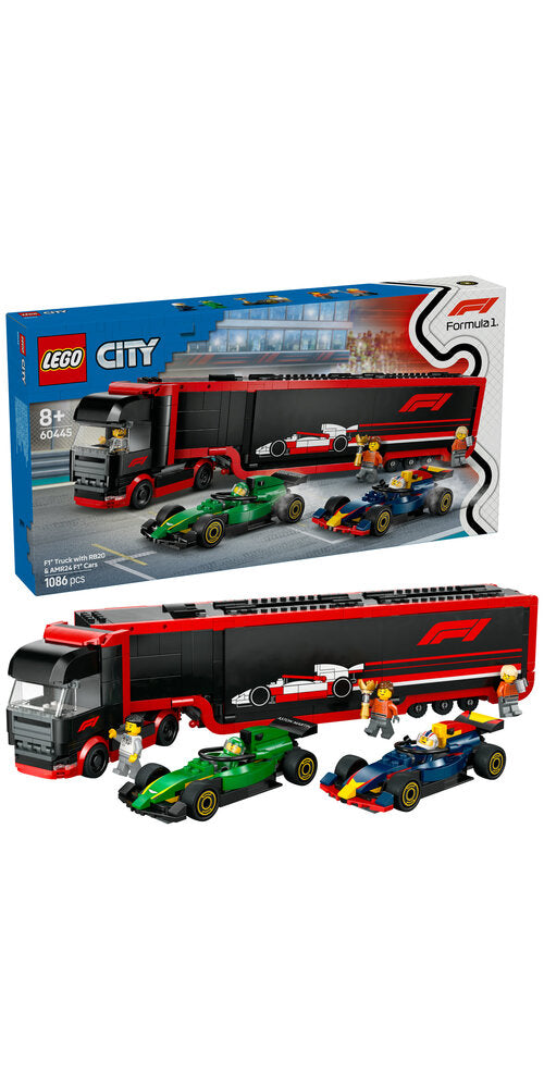 D2 60445 LEGO City F1®-lastbil med RB20 og AMR24 F1®-biler