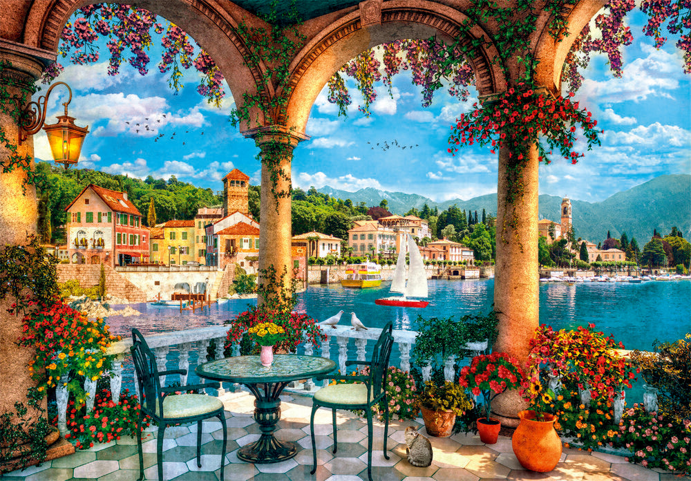 Puslespil Balcony view of Lake Como 1000 brikker
