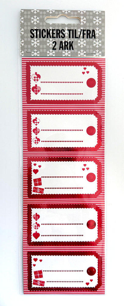 Stickers til/fra 2 ark 10 stk