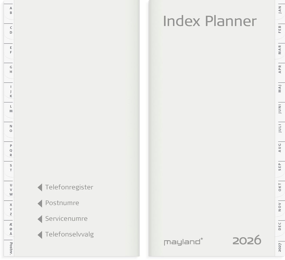 Index planner 2026 refill m/tlf register