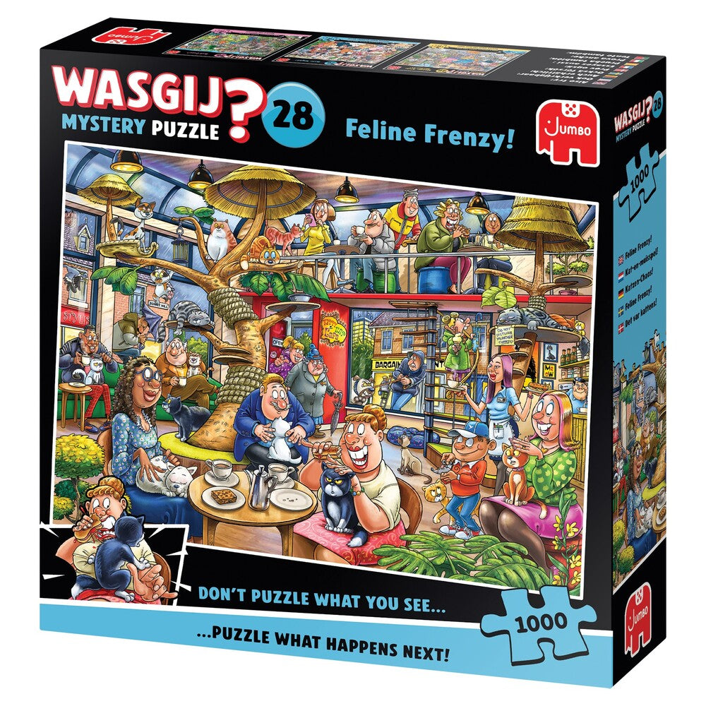 Puslespil Wasgij Mystery 28 Feline Frenzy! 1000 brikker
