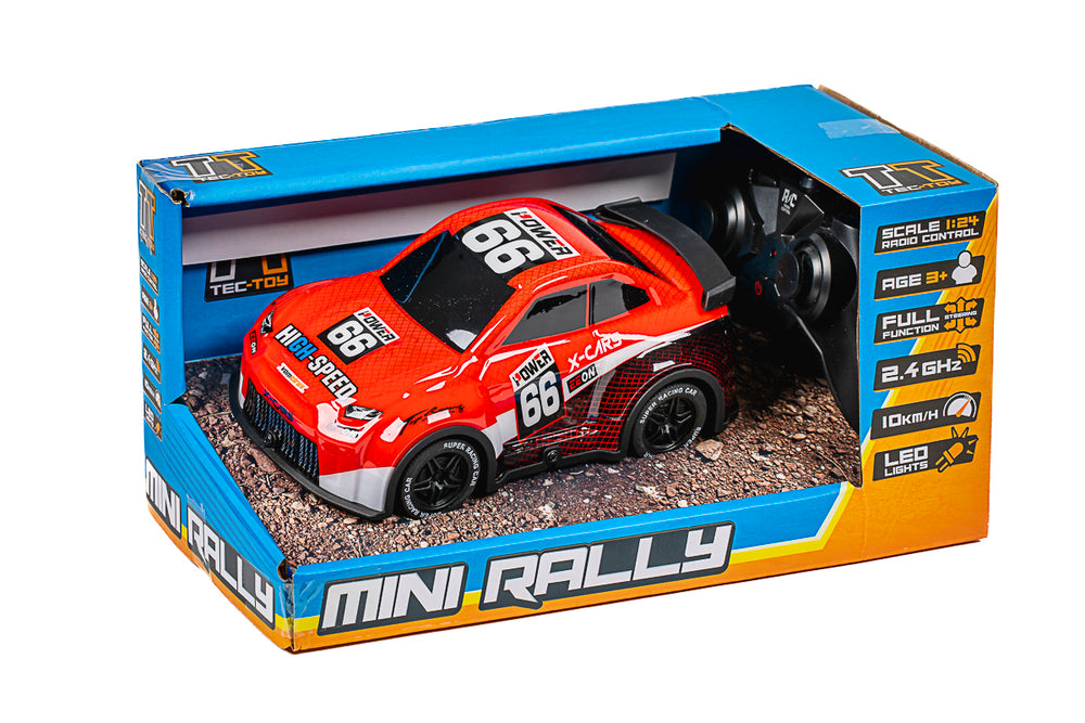 RC Mini Rally 1:24 2,4GHz med lyd, rød