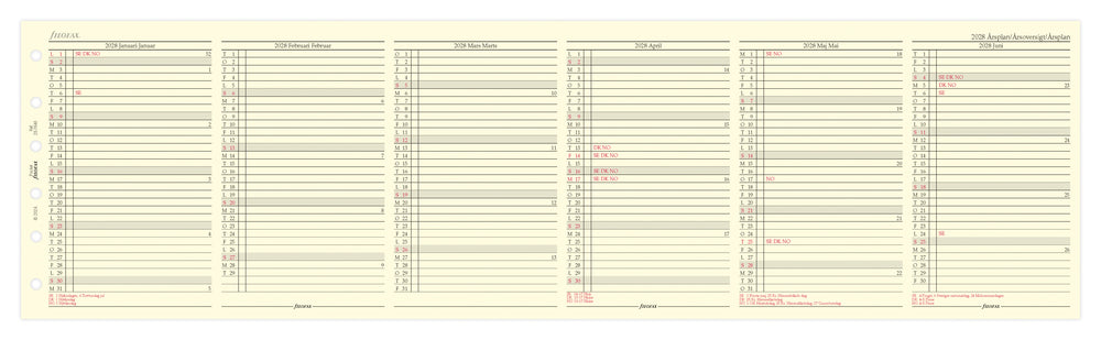 Refill Årssæt Filofax Pocket 2028