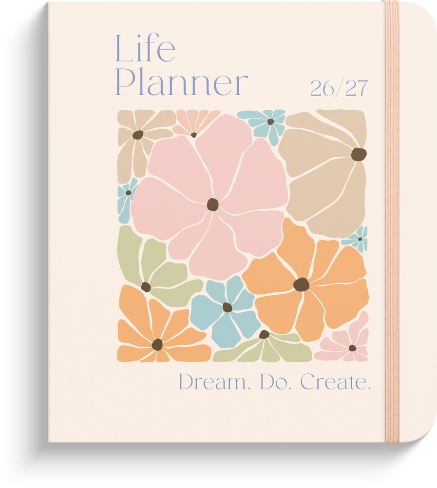 LIFE PLANNER 26/27 MAYLAND PASTEL FLOWERS UGE TVÆRFORMAT