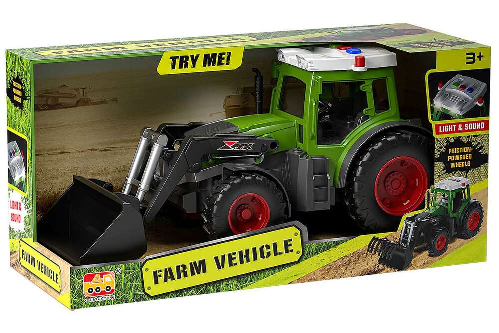 RC traktor med anhænger og lys