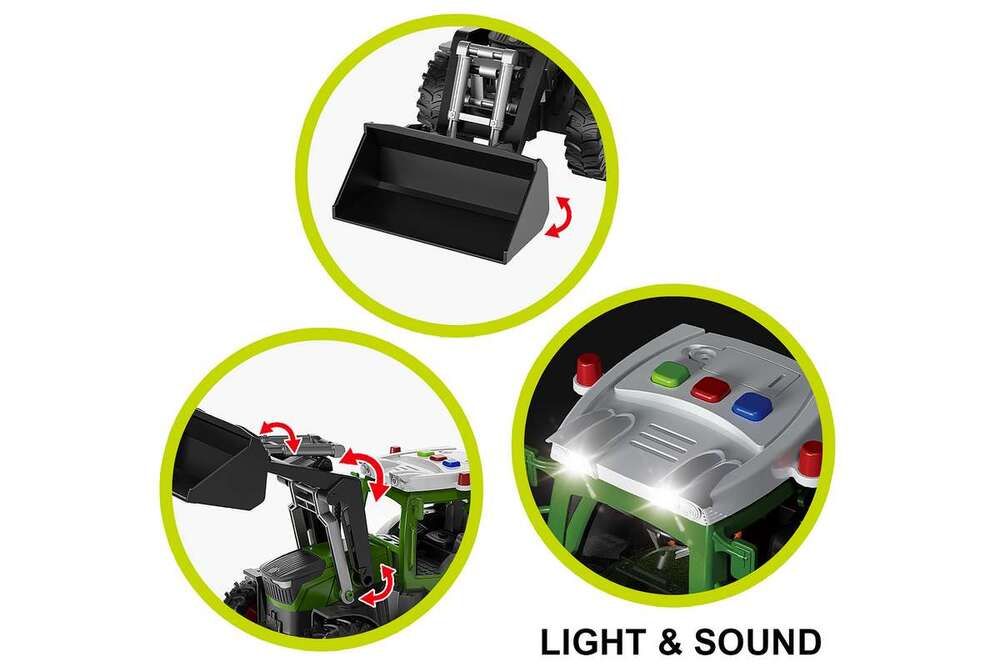 RC traktor med anhænger og lys