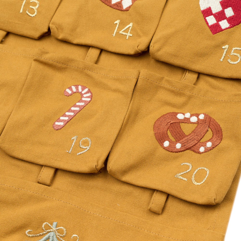Wall Calendar - Nostalgia embroidery - Ochre
