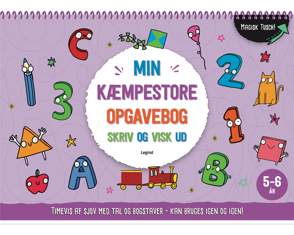 Min kæmpestore opgavebog - skriv og visk ud igen