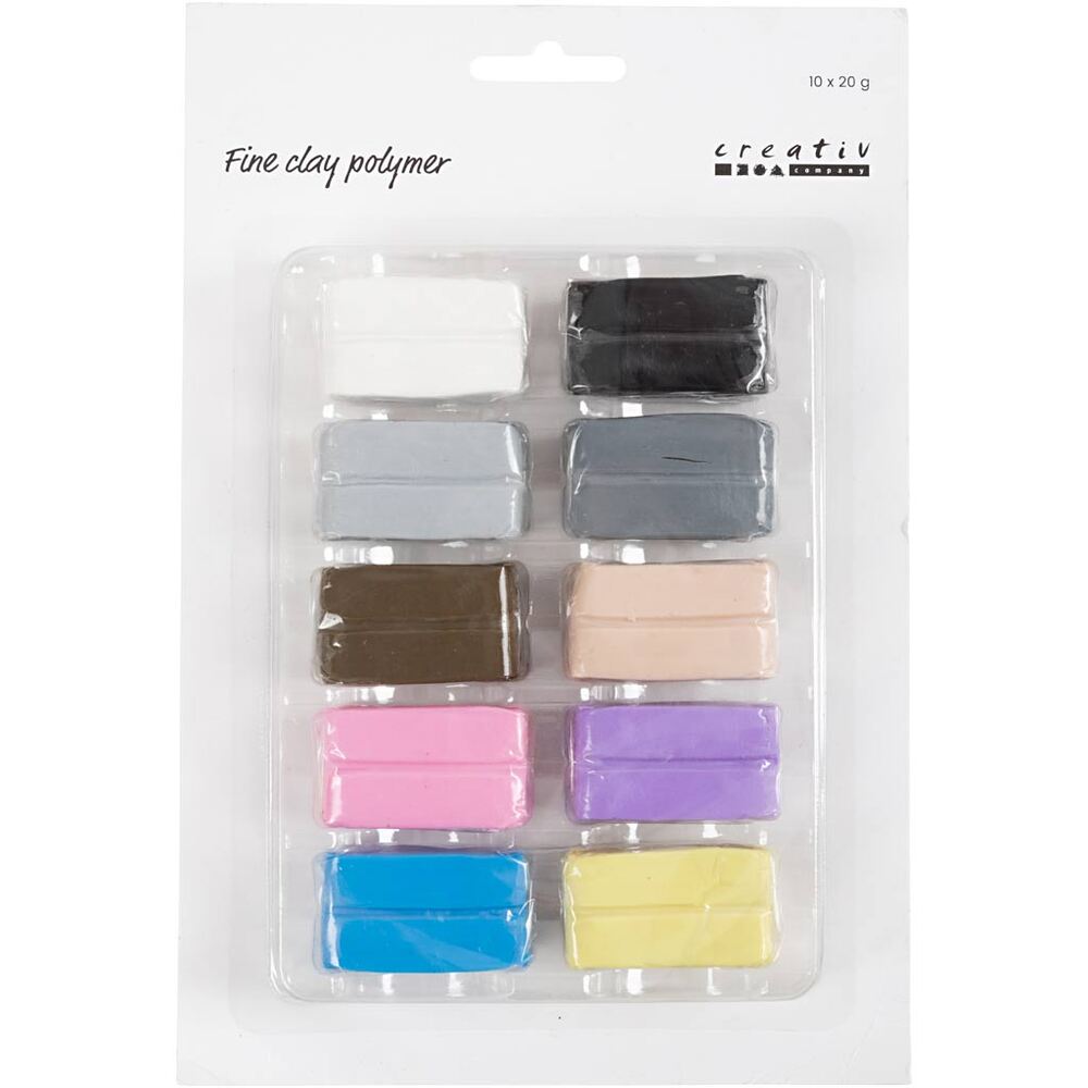 Fine Clay Polymer pastelfarver 10x20 g