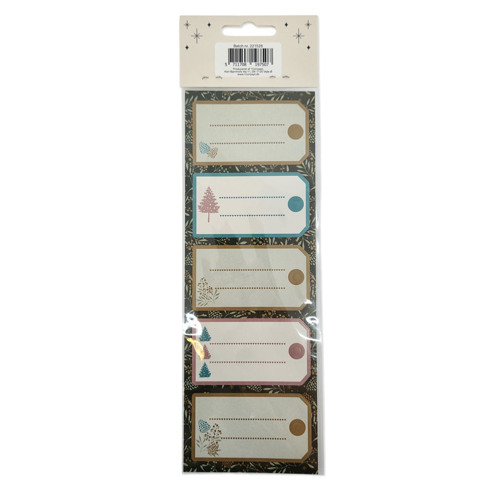 Stickers Til/Fra Grøn/Rosegold Juletræer 2 Ark 10 Stk