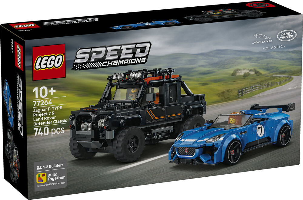 77264 LEGO Speed Champions Jaguar Project 7 og Land Rover Defender