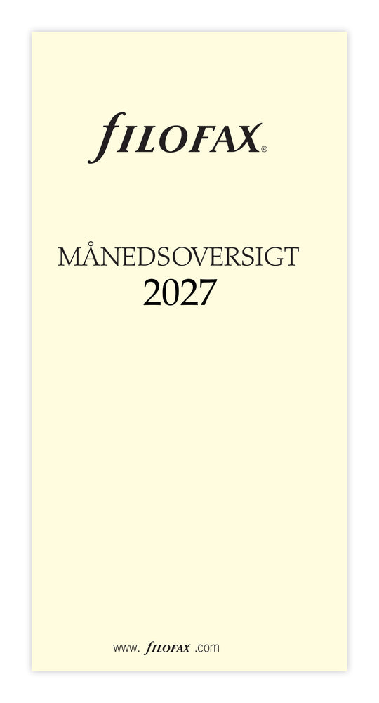 Refill Filofax Personal 2027 MÅNED Dansk