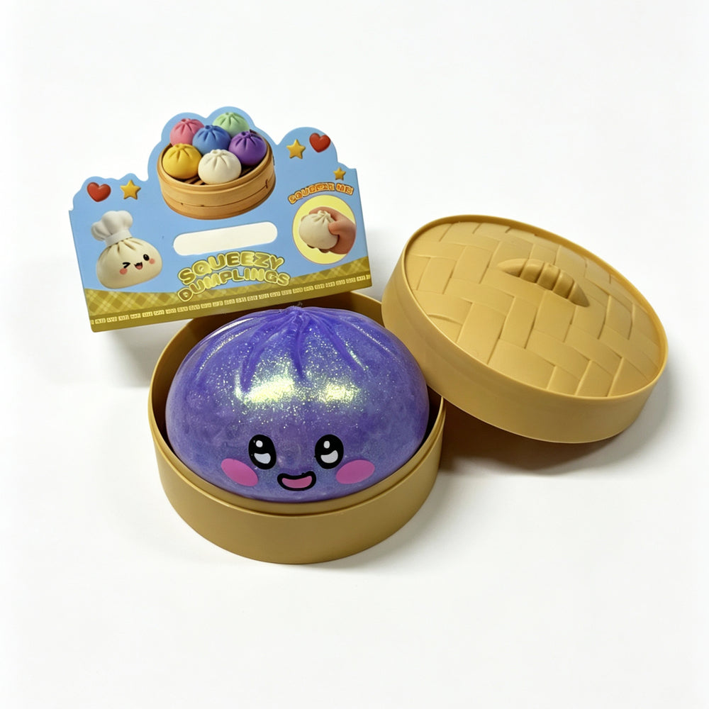 Squishy dumpling glimmer pink/blå/lilla ass