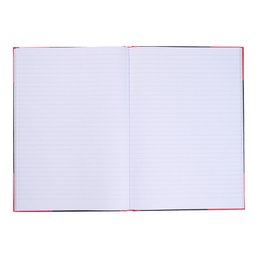 Kina notesbog A4 sort/rød