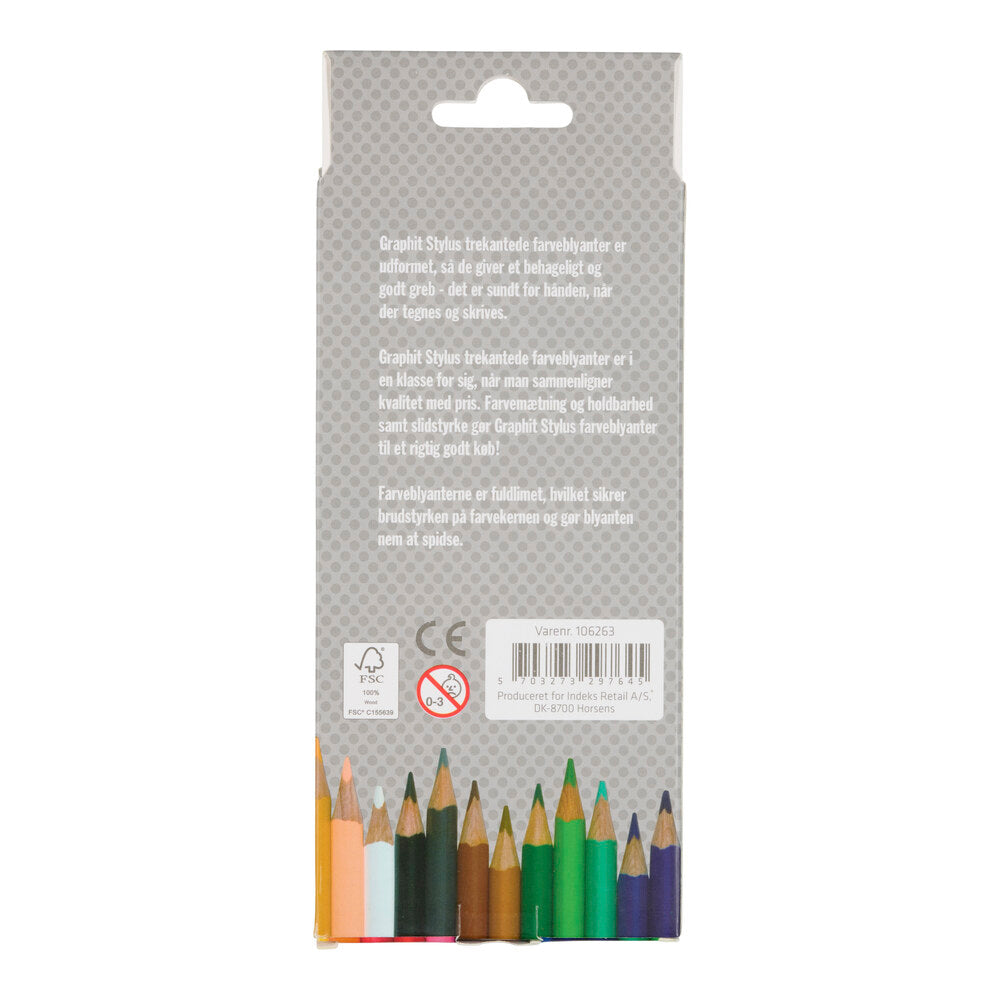 Farveblyanter graphit stylus 12 stk