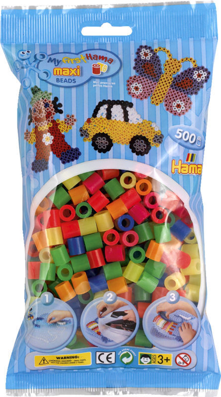 Hama maxi perler 500 stk neon mix 51