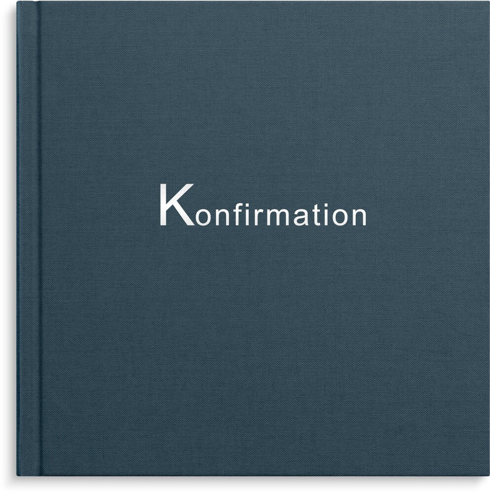 Konfirmationsbog Mørkeblå Tekstilpræg