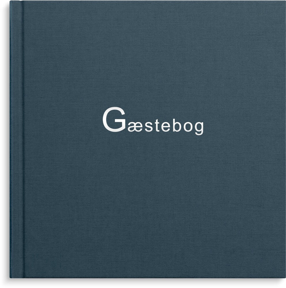 Gæstebog Mørkeblå Tekstilpræg