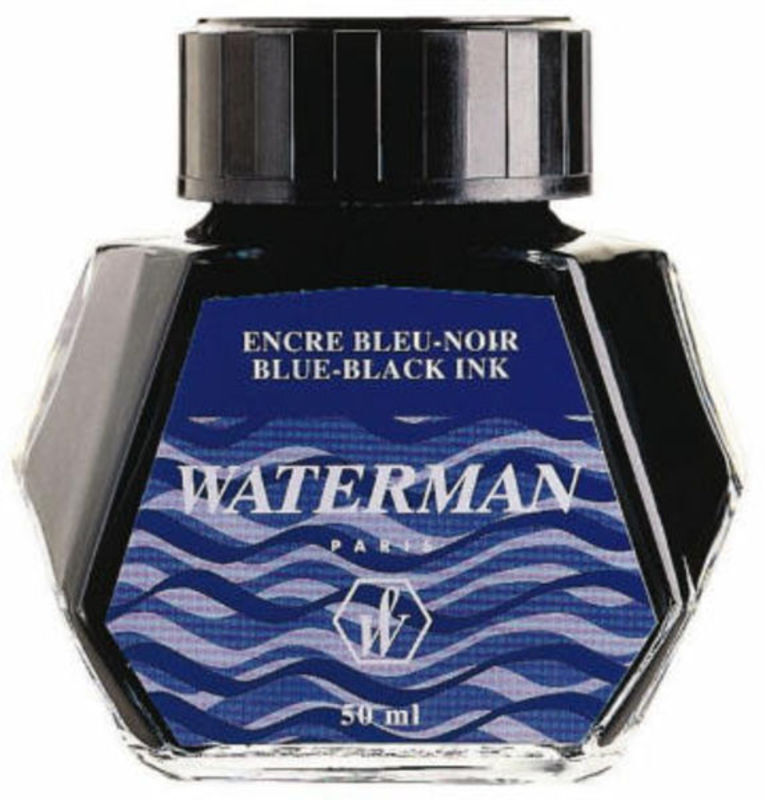 Blæk waterman blå/sort 50ml