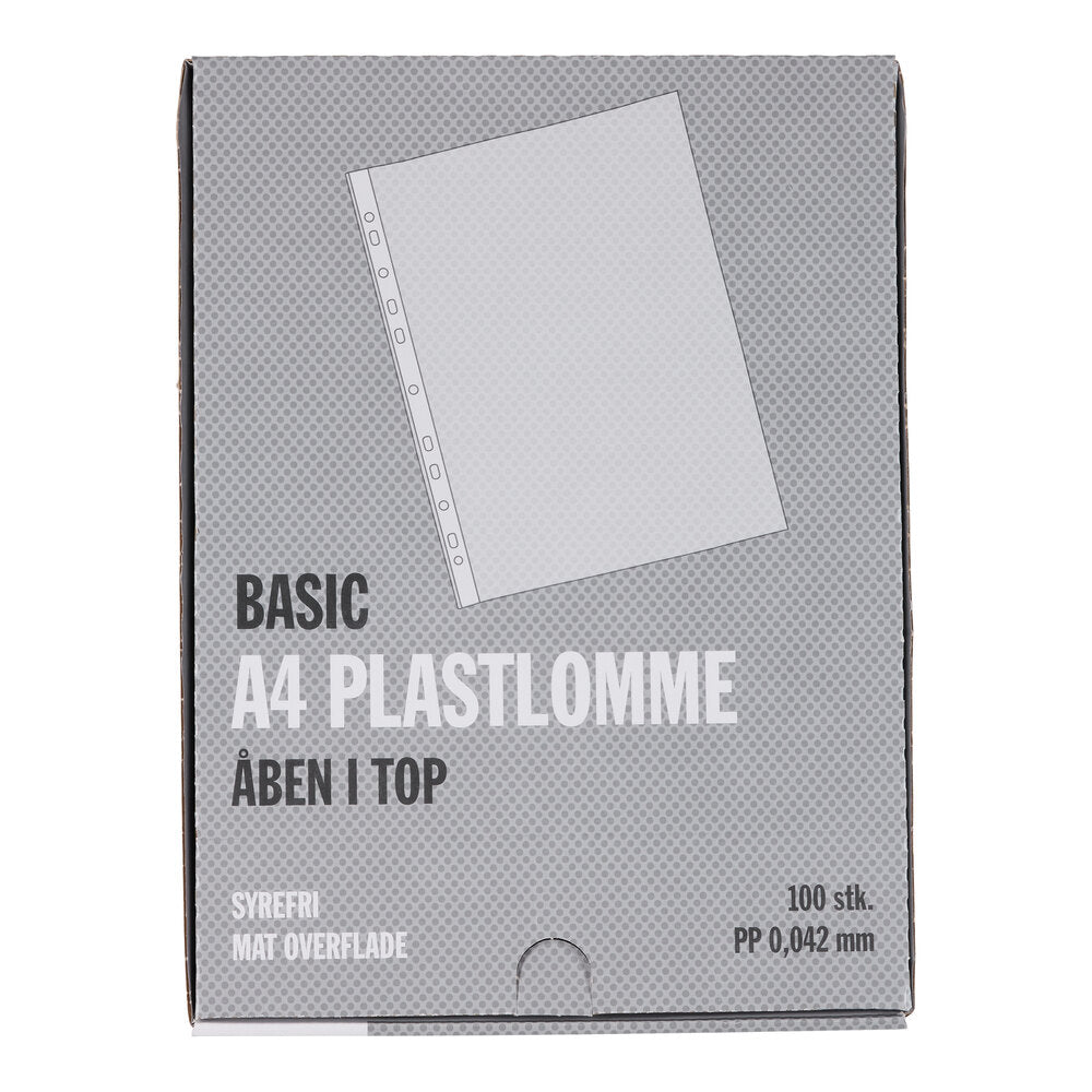 Plastlomme Relief basic tynd mat A4 0,042mm 100stk