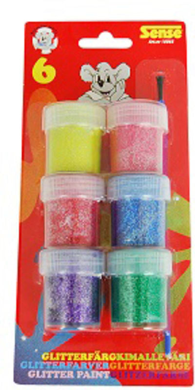 Glitterfarver 6 stk