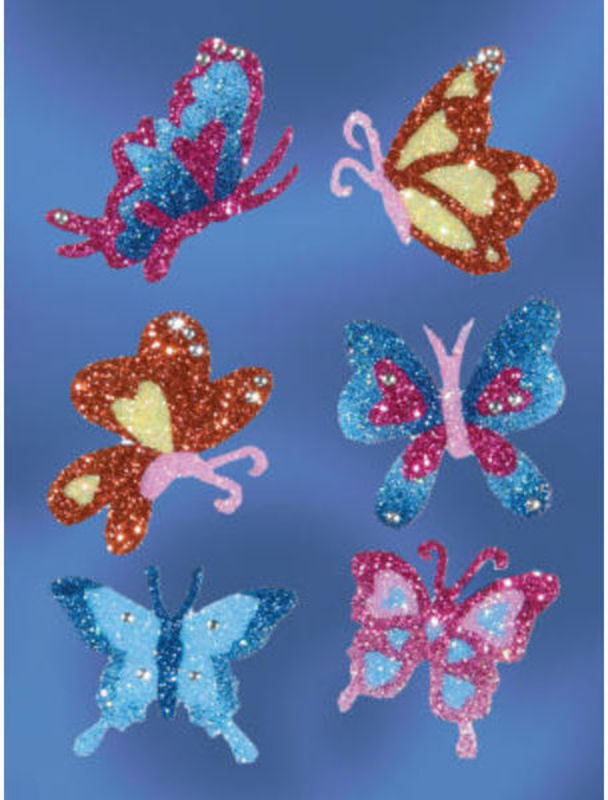 STICKERS GLITTER SOMMERFUGLE