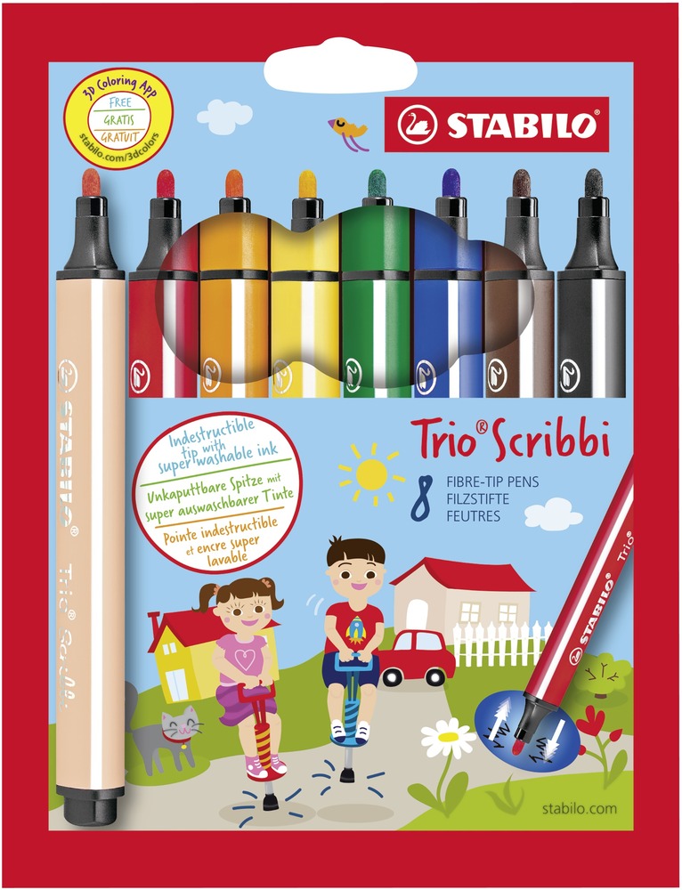 TUSSER STABILO SCRIBBI /8 STK